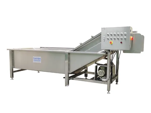Máy rửa củ quả công nghiệp băng chuyền sục khí